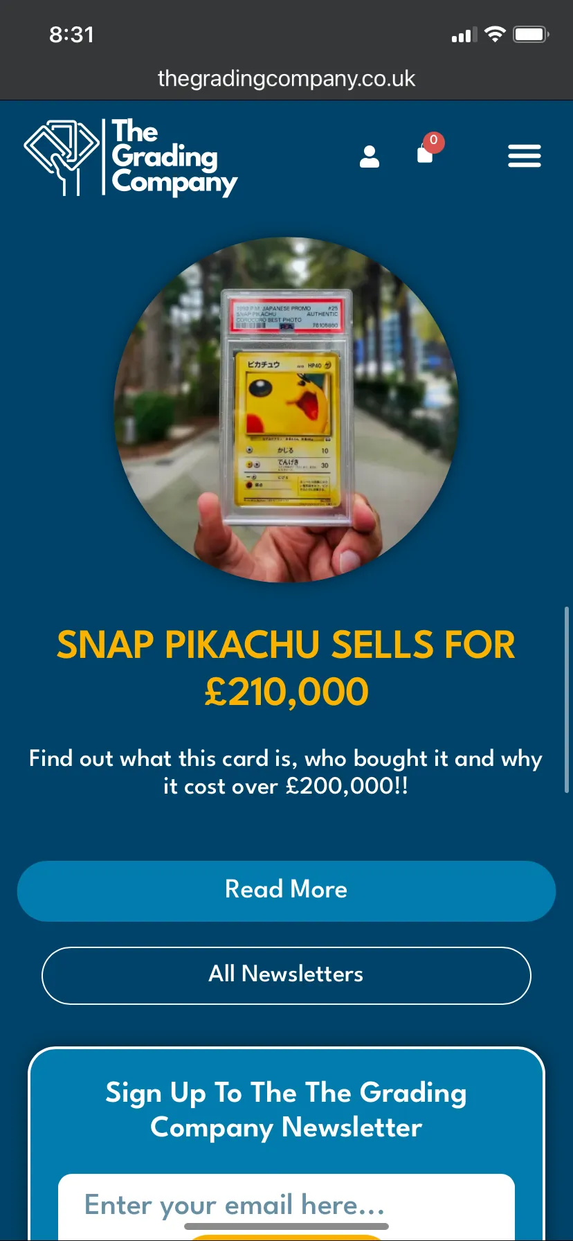 Mobile landing page